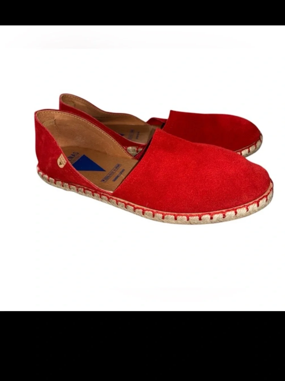 Verbenas Espadrilles Carmen Serraje Fuego Suede Flats Size 9 Red Size EU 40